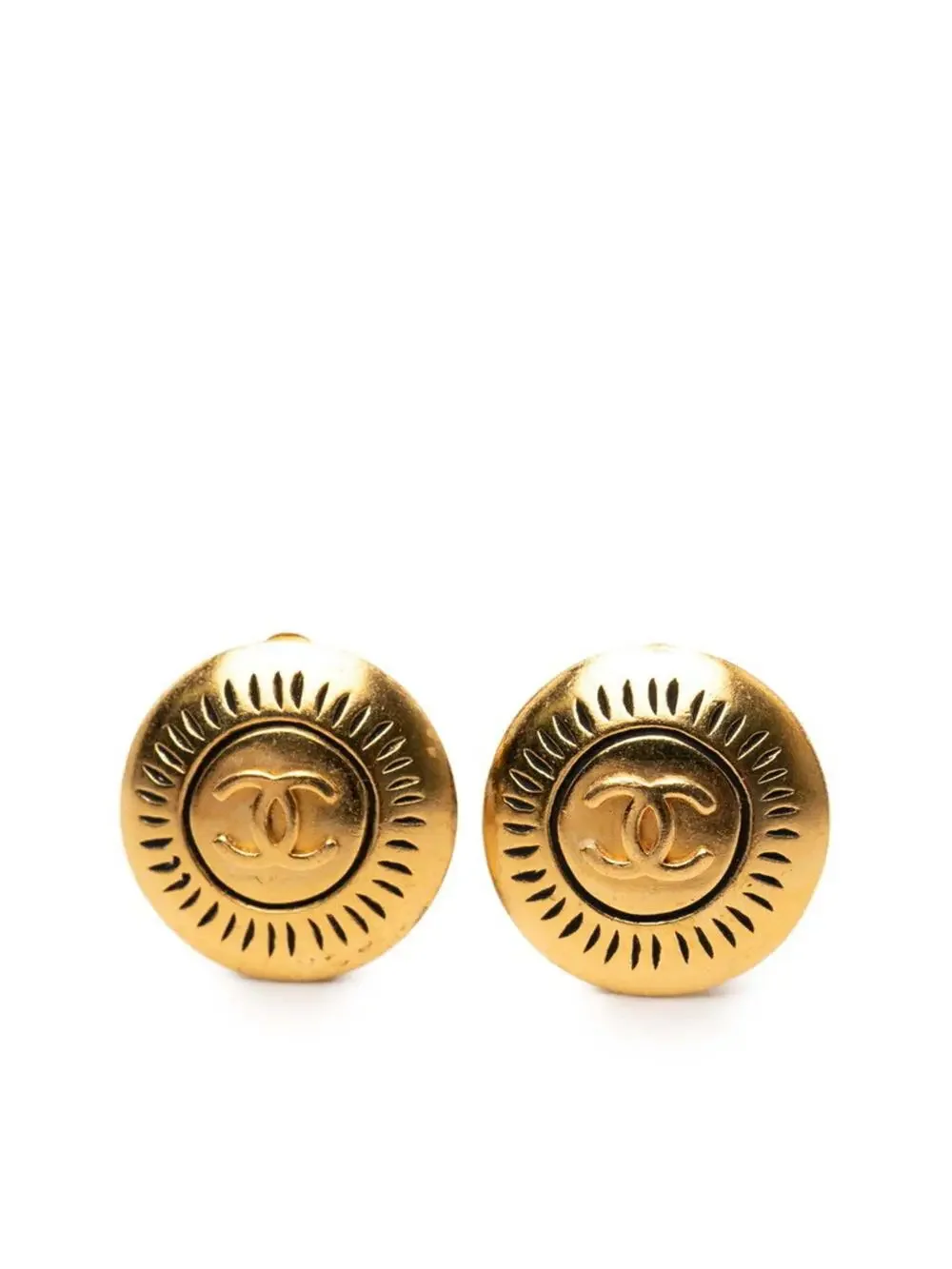 Chanel Cc Logo Round Clip-On Earrings #287781C74B
